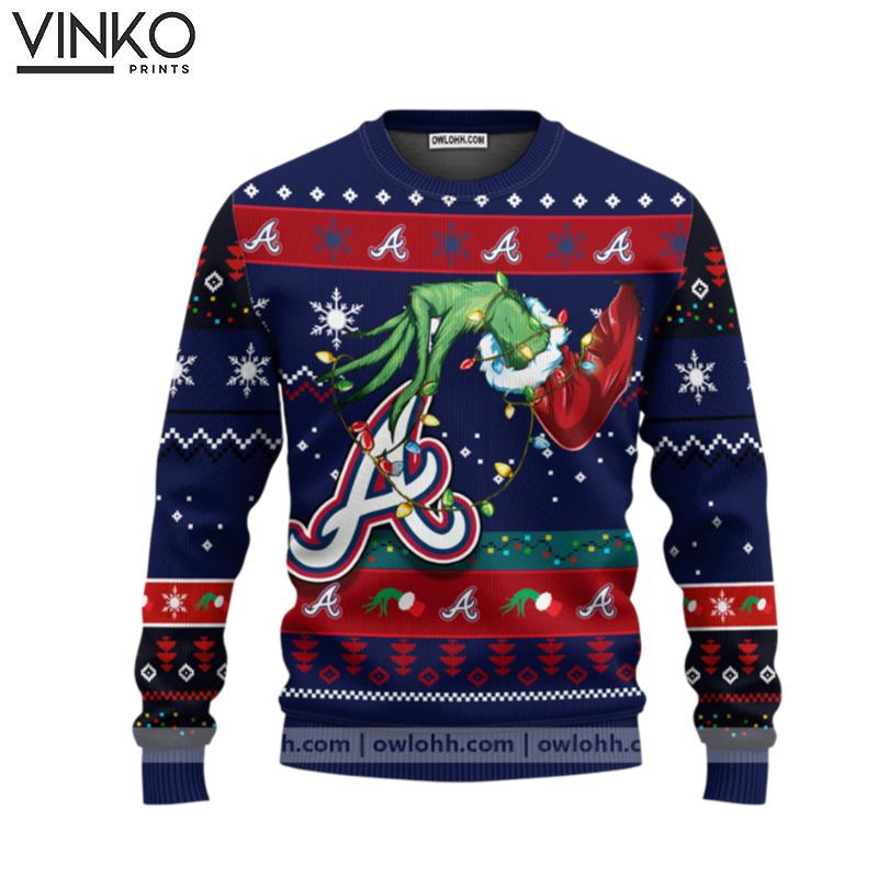 Atlanta Braves Grinch Ugly Christmas Sweater