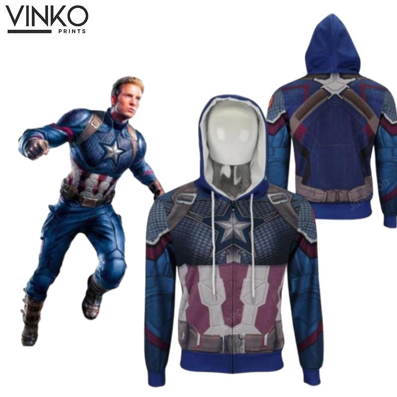 Avengers 4 Endgame Captain America Coat Anime Hoodie