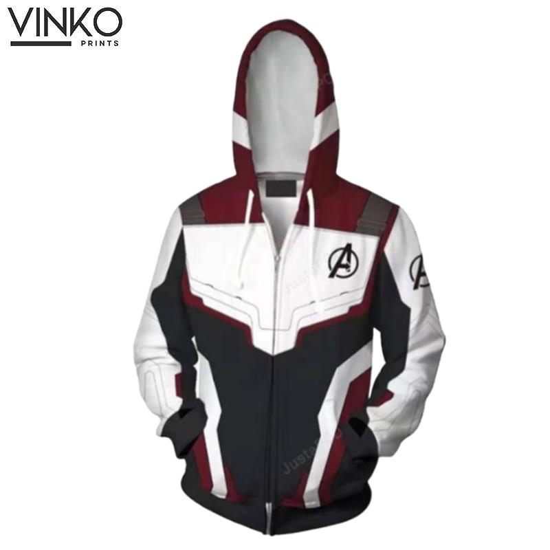 Avengers 4 Endgame Quantum Battle Suit Ark Red + White Hoodie