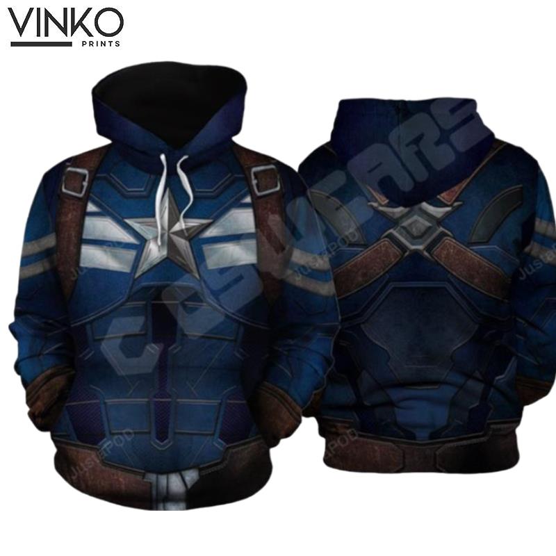 Avengers End Game Captain America Stealth Inspired Hoodie