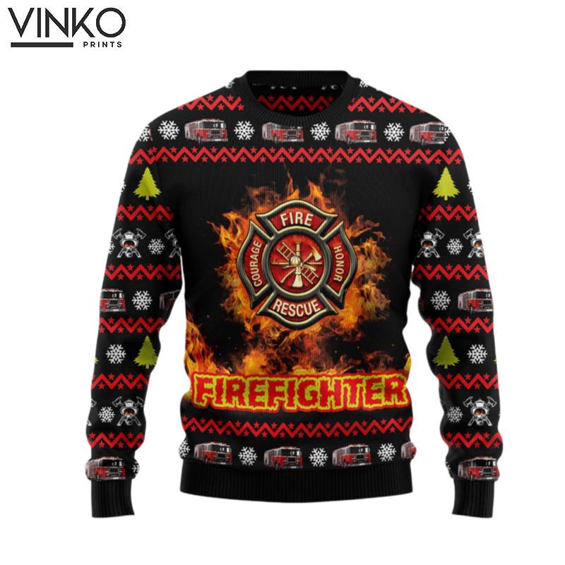 Awesome Firefighter G5115 Ugly Christmas Sweater