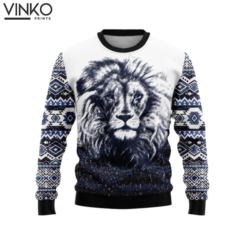 Awesome Lion G5106 Ugly Christmas Sweater