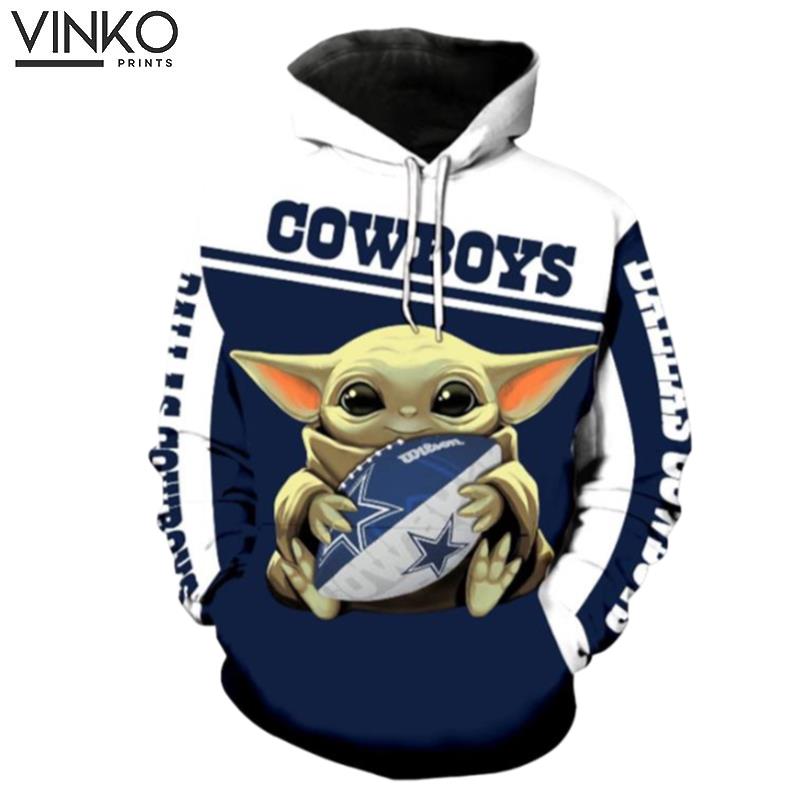 Baby Yoda Hug Dallas Cowboys Hoodie