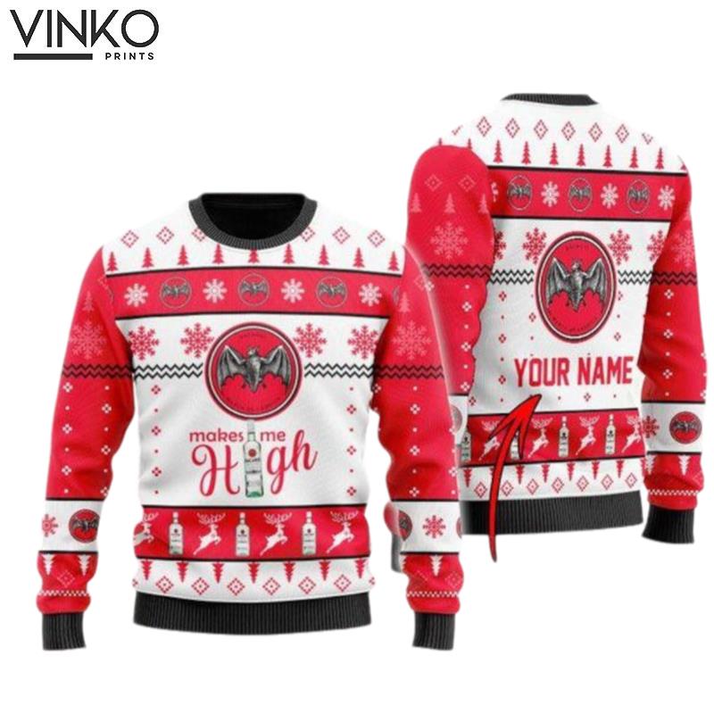 Bacardi Rum Makes Me High Custom Ugly Christmas Sweater