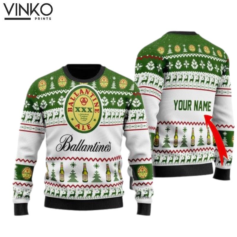 Ballantine Beer Custom Ugly Christmas Sweater