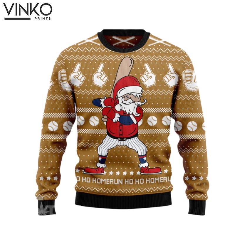 Baseball Ho Ho Homerun Ugly Christmas Sweater