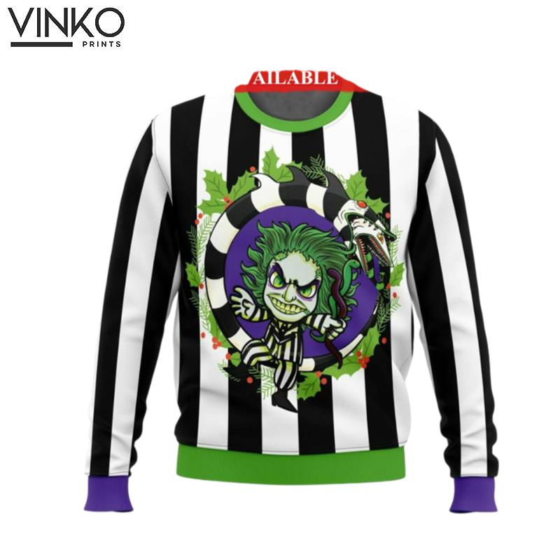 Beetlejuice Horror Ugly Christmas Sweater