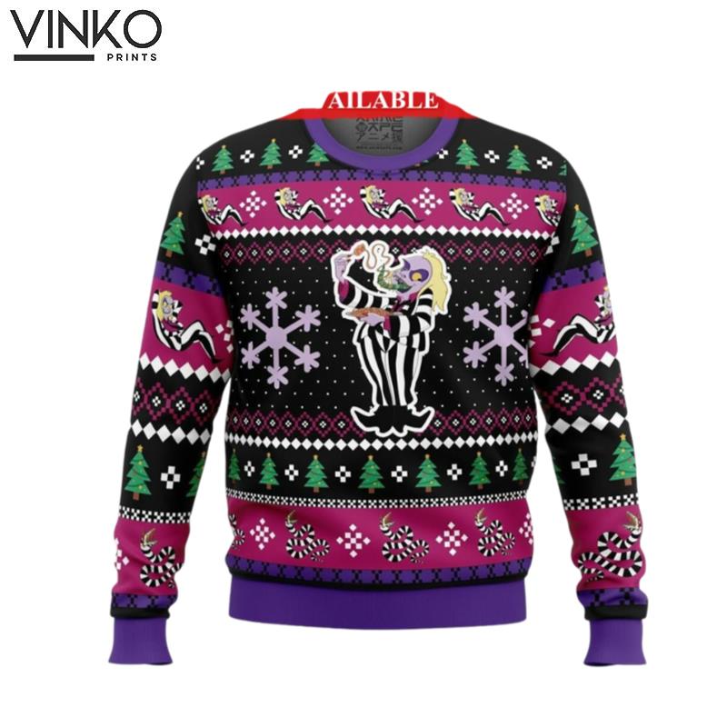 Beetlejuices Ugly Knitted Ugly Christmas Sweater