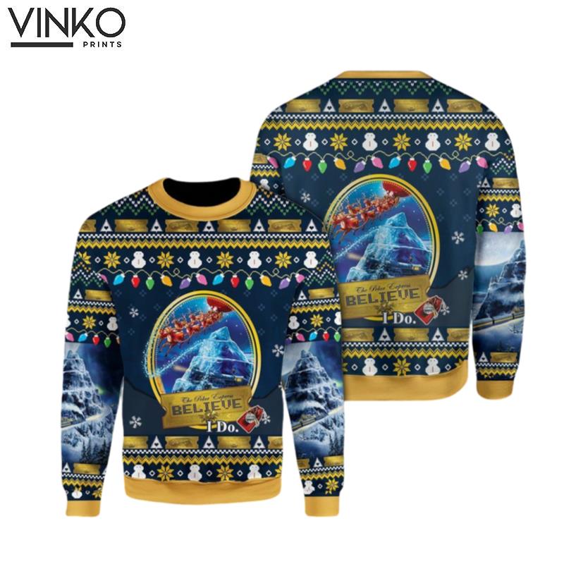 Believe Ppolar Express Ugly Christmas Sweater