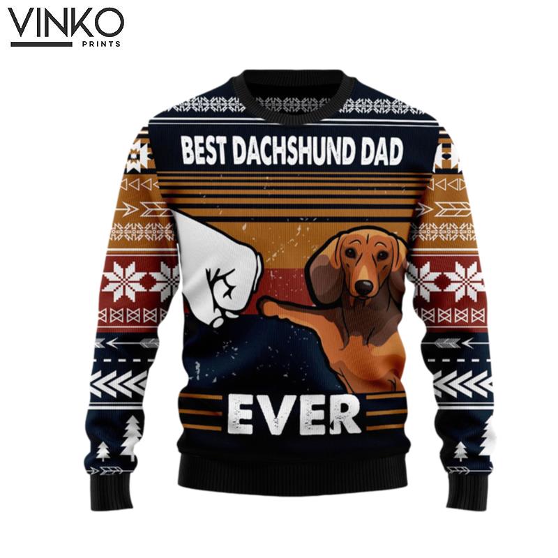 Best Dachshund Dad Ever for men and women Ugly Christmas Sweater