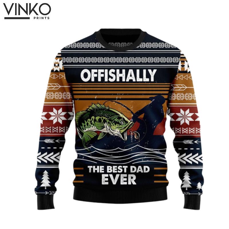 Best Dad ever Fishing Retro Vintage for Dad Ugly Christmas Sweater