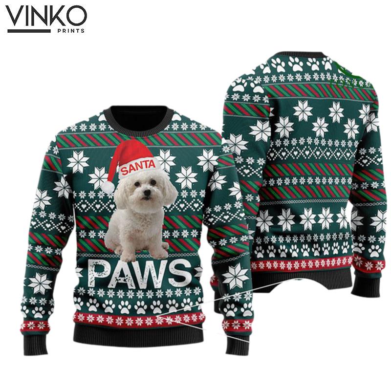 Bichon Frise Santa Printed Christmas Gift For Xmas 3D Ugly Christmas Sweater