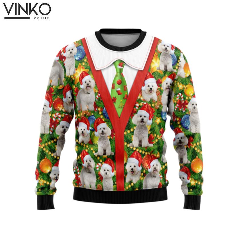 Bichon Xmas Pine D1410 Ugly Christmas Sweater