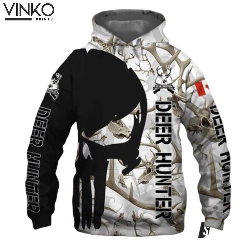 Big Black Punisher Skull Camo Hoodie