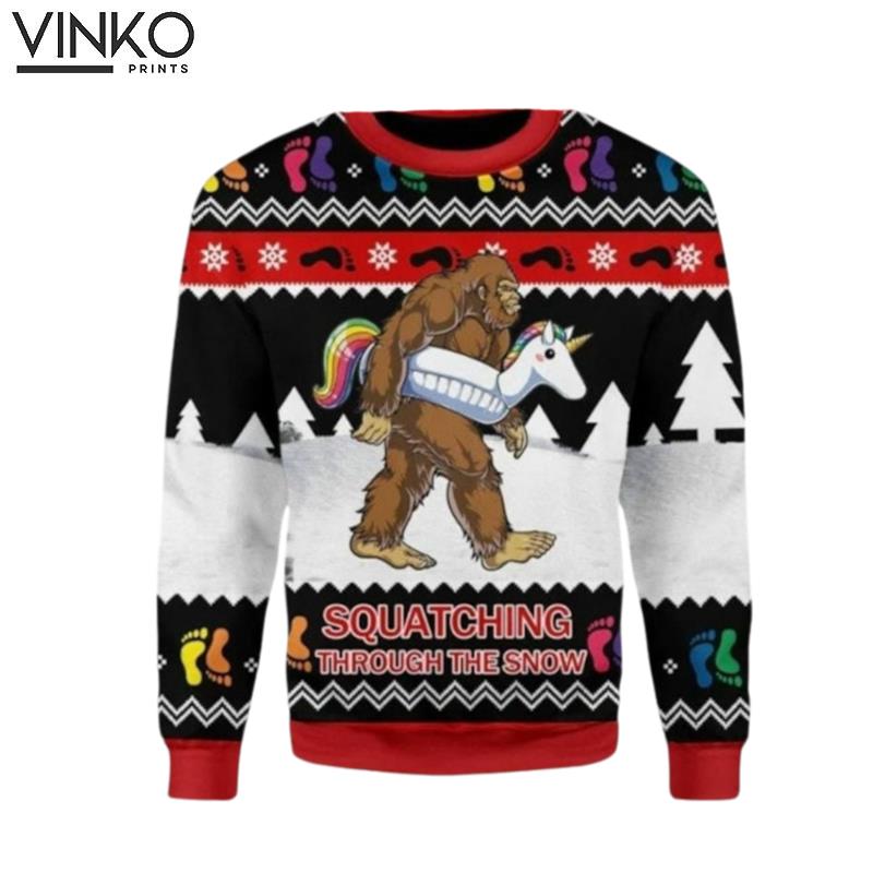 BigFoot Xmas Sasquatch Funny Sasquatch Ugly Christmas Sweater