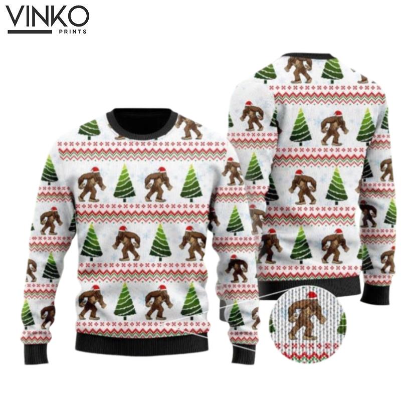 Bigfoot Gift for Christmas Ugly Christmas Sweater