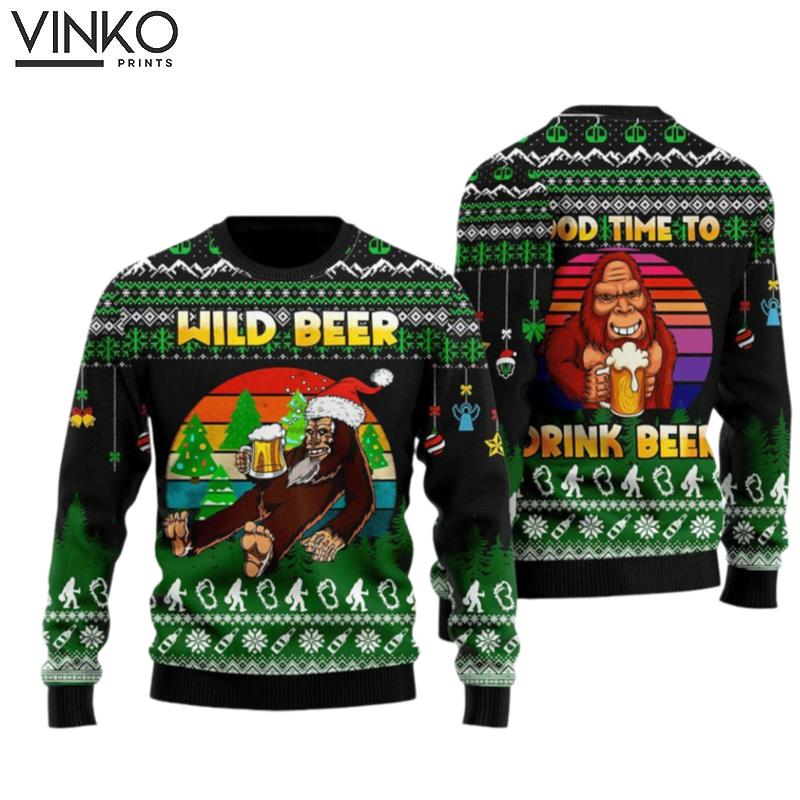 Bigfoot Wild Beer Perfect Outfit For Christmas New Year Autumn Winter Ugly Christmas Sweater