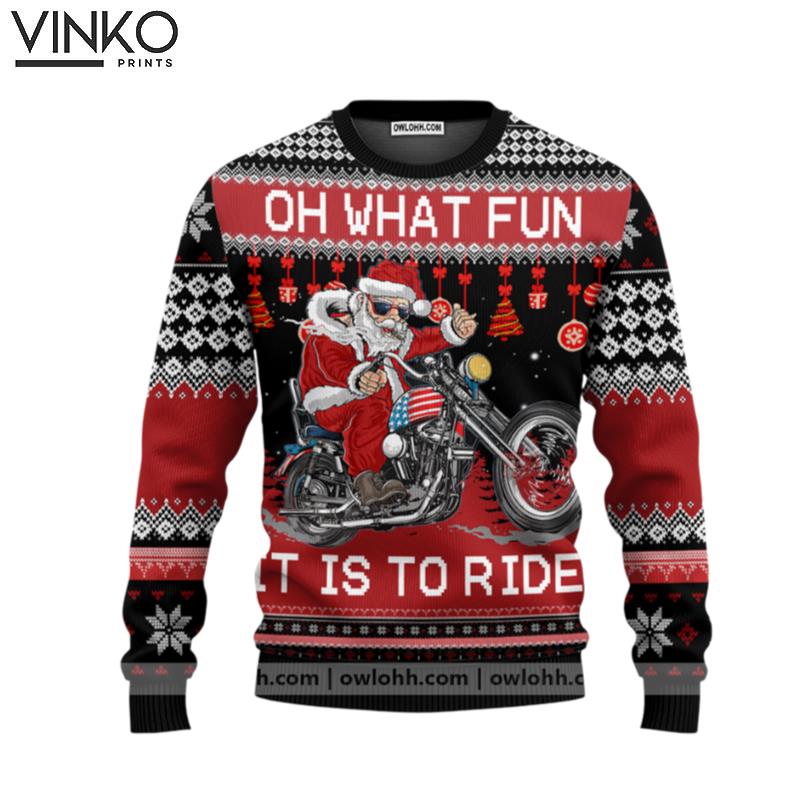 Biker Motorcycle Lover Xmas Santa Claus Perfect Gift For Christmas Family Ugly Christmas Sweater