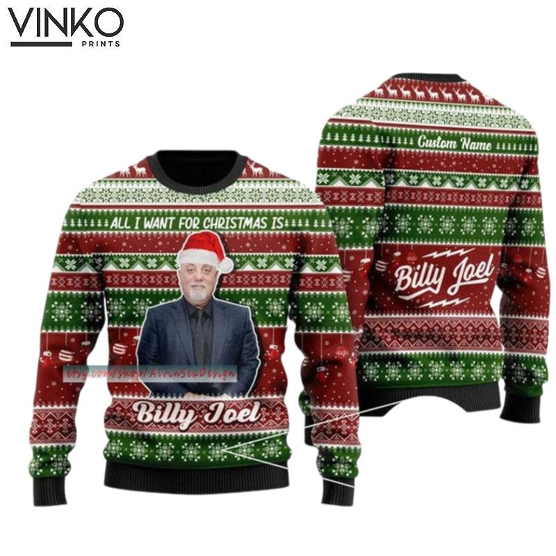 Billy Joel Billy Joel 3D Ugly Christmas Sweater