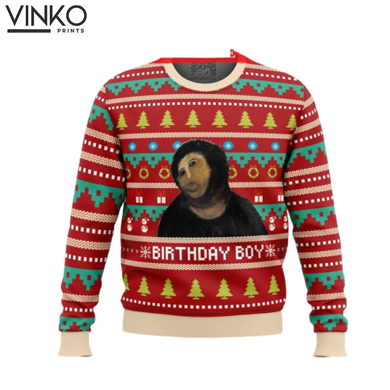 Birthday Boy Potato Jesu Ugly Knitted Ugly Christmas Sweater