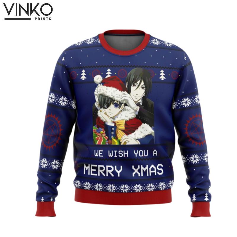 Black Butler Merry Xmas Ugly Christmas Sweater