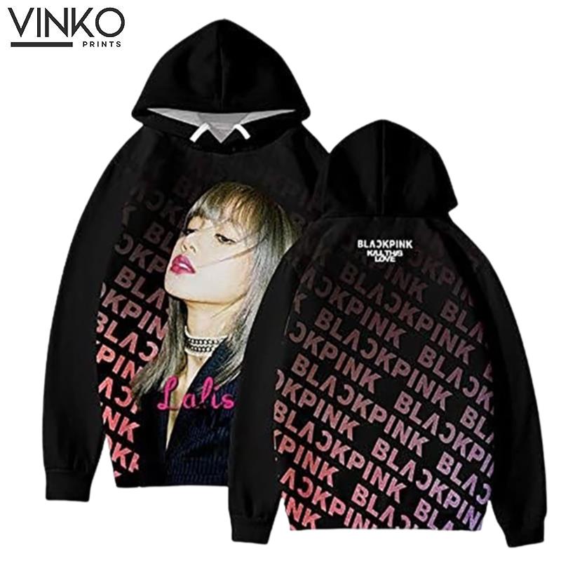 Black Pink Pattern Hoodie