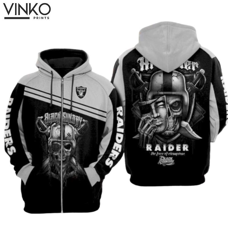 Black Sunday Raiders The Face Of Champions Hoodie