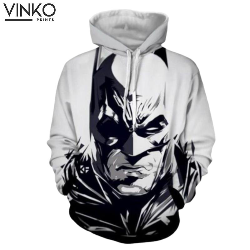 Black White Batman Hoodie