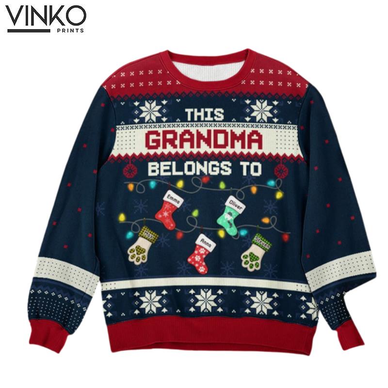 Blessed To Be Called Grandma Family Personalized Custom Ugly Christmas Sweater