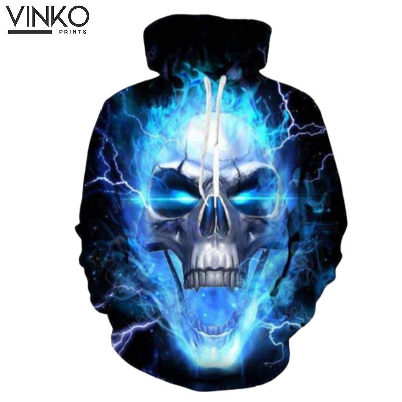 Blue Eye Skull Man Hoodie