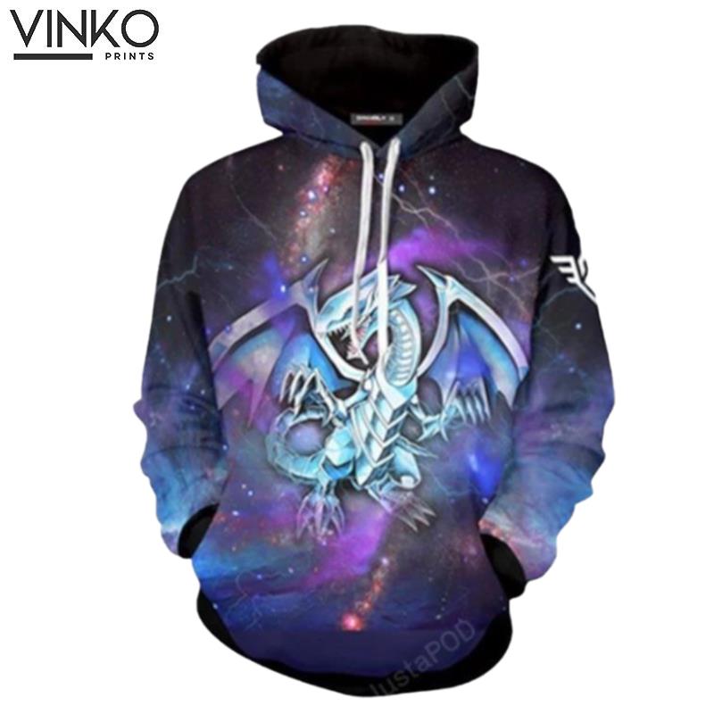 Blue Eyes White Dragon Yu Gi Oh Hoodie