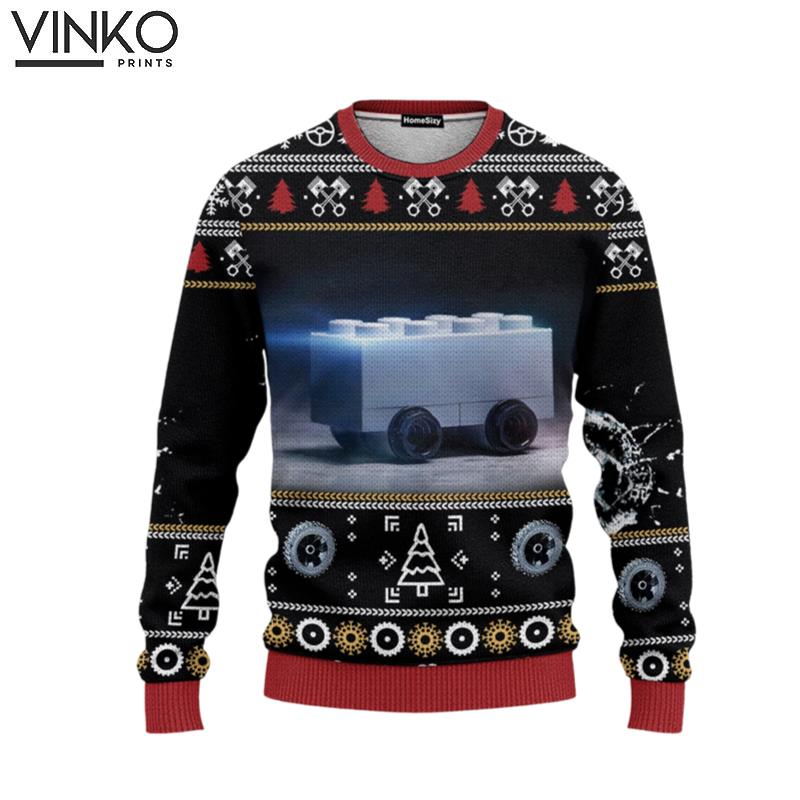 Blursed Cybertruck Ugly Christmas Sweater