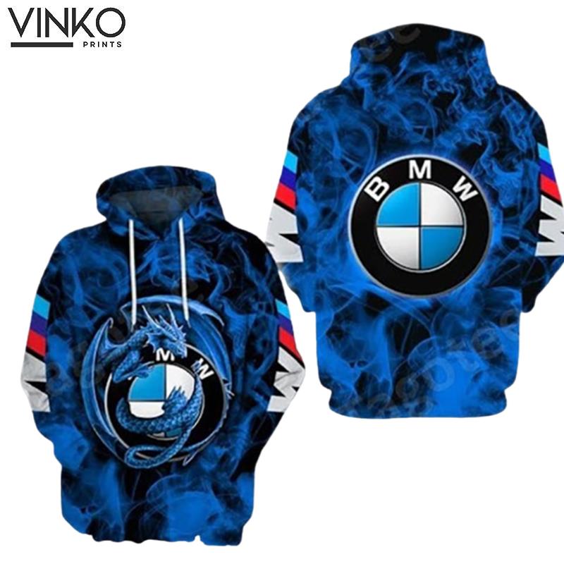 Bmw Motorsport Blue Smoke Abstract Hoodie