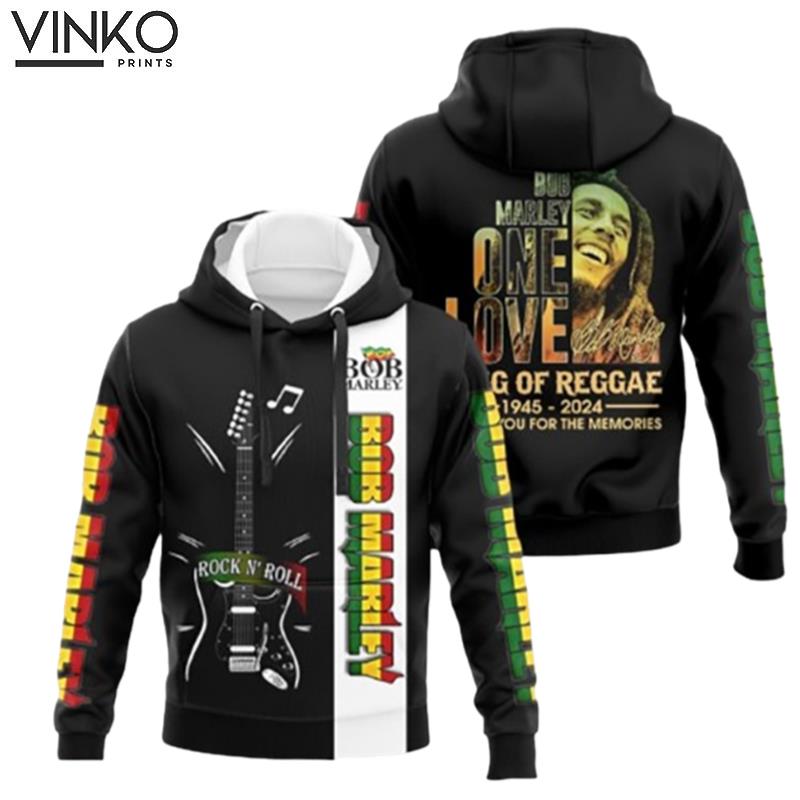 Bob Marley One Live Rock N Roll Guitar Hoodie