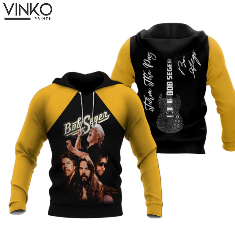 Bob Seger Turn The Page Yellow Black Hoodie