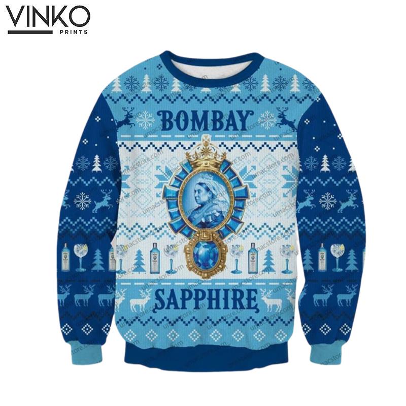 Bombay Sapphire 3D Print Ugly Christmas Sweater