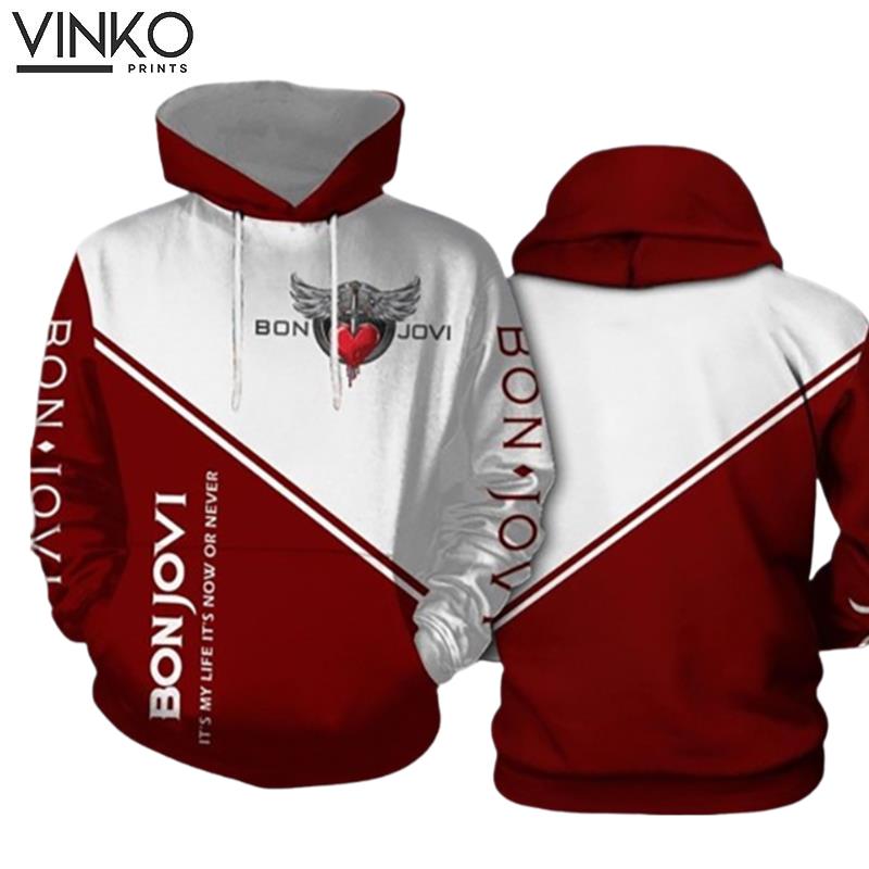 Bon Jovi Red White Hoodie