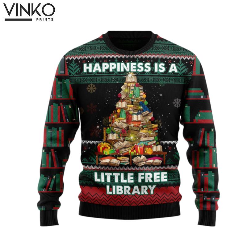 Book Free Library Ugly Christmas Sweater