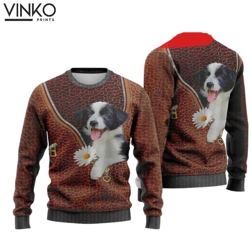 Border Collie Christmas Holiday Party for Friends Ugly Christmas Sweater