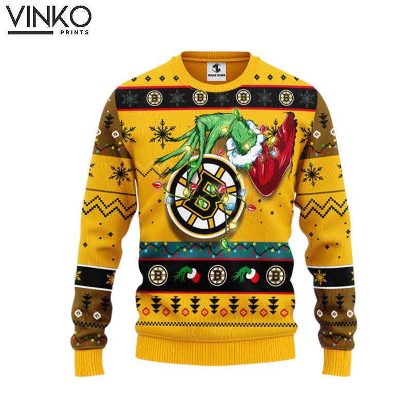 Boston Bruins Grinch Ugly Christmas Sweater