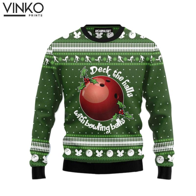 Bowling Ball Christmas Christmas Pattern Ugly Christmas Sweater