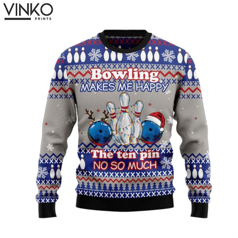 Bowling Merry Christmas Adult Ugly Christmas Sweater