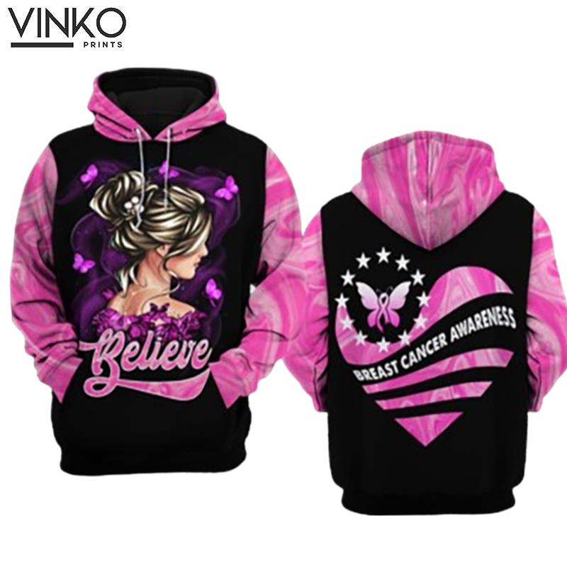 Breast Cancer Awareness Belive Girl Hoodie