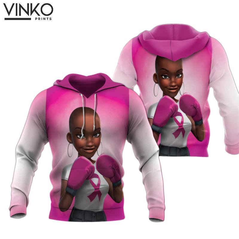 Breast Cancer Awareness Black Woman Strong Support African Hoodie