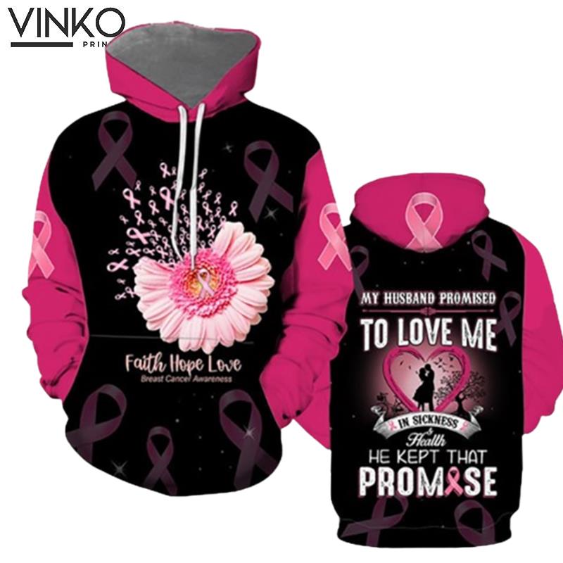 Breast Cancer Awareness Husband Love Hoodie