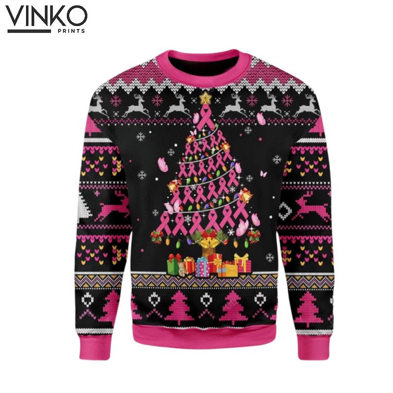 Breast Cancer Awareness Ugly Christmas Sweater