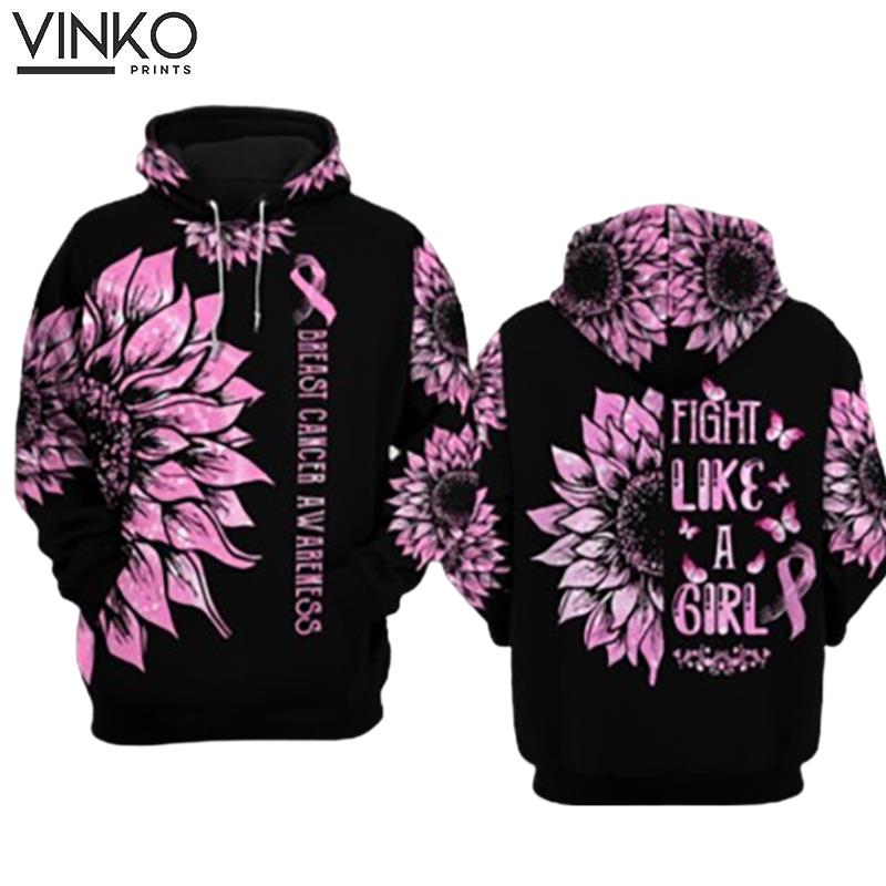 Breast Cancer Fight Like A Girl Hoodie