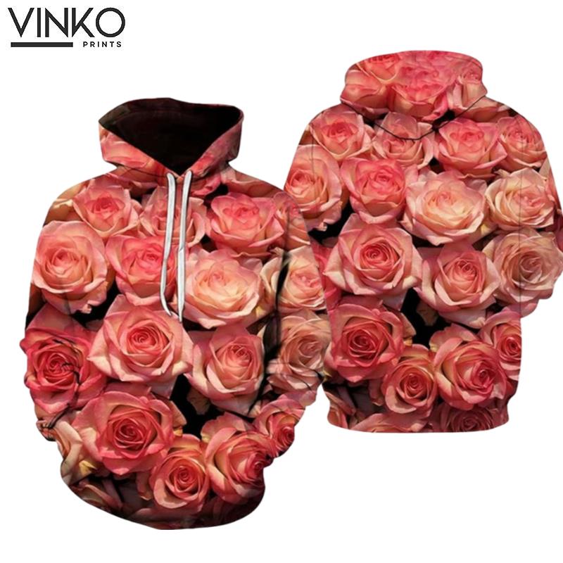 Bright Rose Flower Hoodie