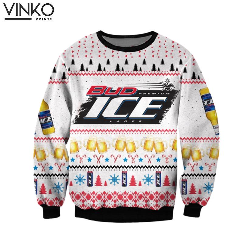 Bud Ice Lager Beer Christmas Ugly Christmas Sweater