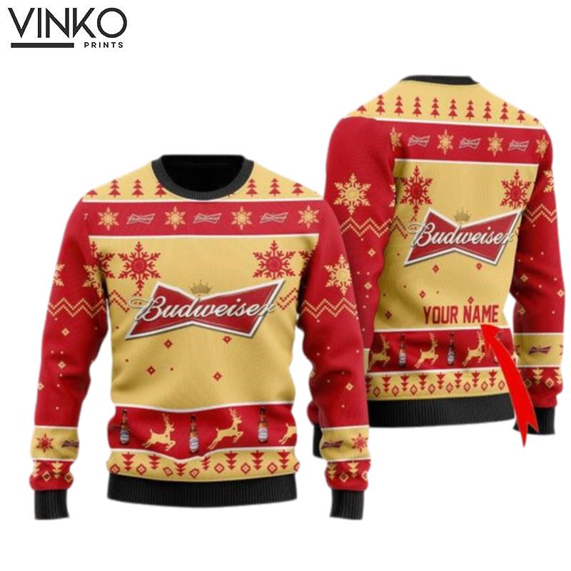 Budweiser Beer Custom Ugly Christmas Sweater